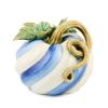 MACKENZIE-CHILDS Twisted-Stem Pumpkin, Resin Halloween Home Decor, Blue-and-White Royal Swirl(Royal Swirl)