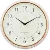 MACKENZIE-CHILDS Wall Clock, Decorative Enamel Clock for Kitchen and Living Room, Brown-and-White Mocha Check(Rosy Check)
