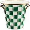 MACKENZIE-CHILDS Wine Cooler, Champagne and Wine Bucket, Ice Bucket, Brown-and-White Mocha Check(Emerald Check)