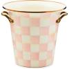 MACKENZIE-CHILDS Wine Cooler, Champagne and Wine Bucket, Ice Bucket, Brown-and-White Mocha Check(Rosy Check)