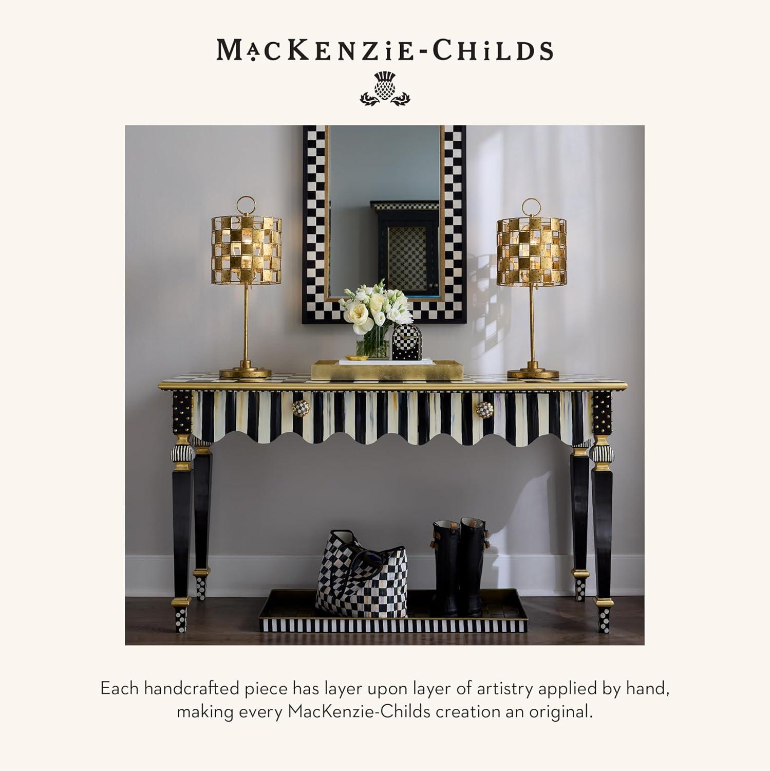 imageMACKENZIECHILDS Clock Resin Decorative Clock for Kitchen and Living Room Courtly Check and Dot