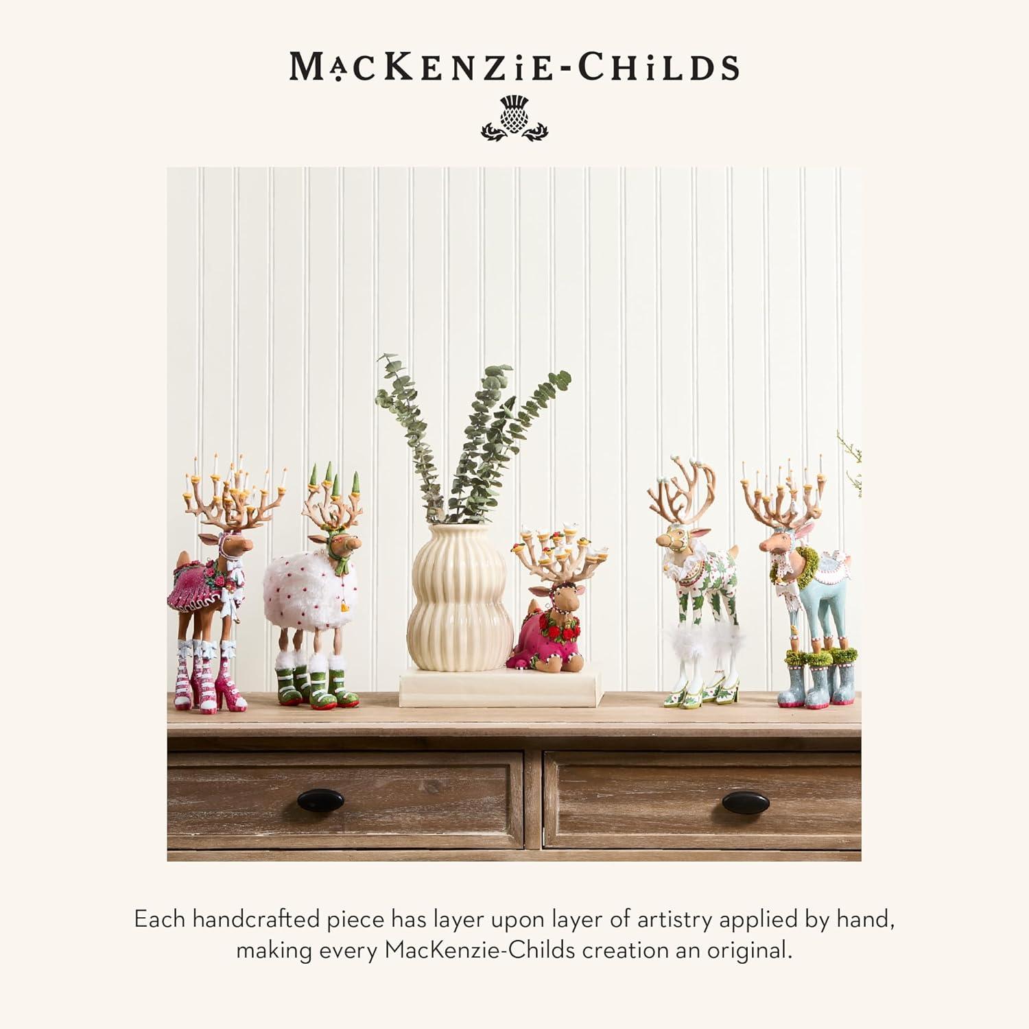 imageMACKENZIECHILDS Patience Brewster Dash Away Figurine Christmas Home Decor Mrs SantaAway Sitting Comet Reindeer