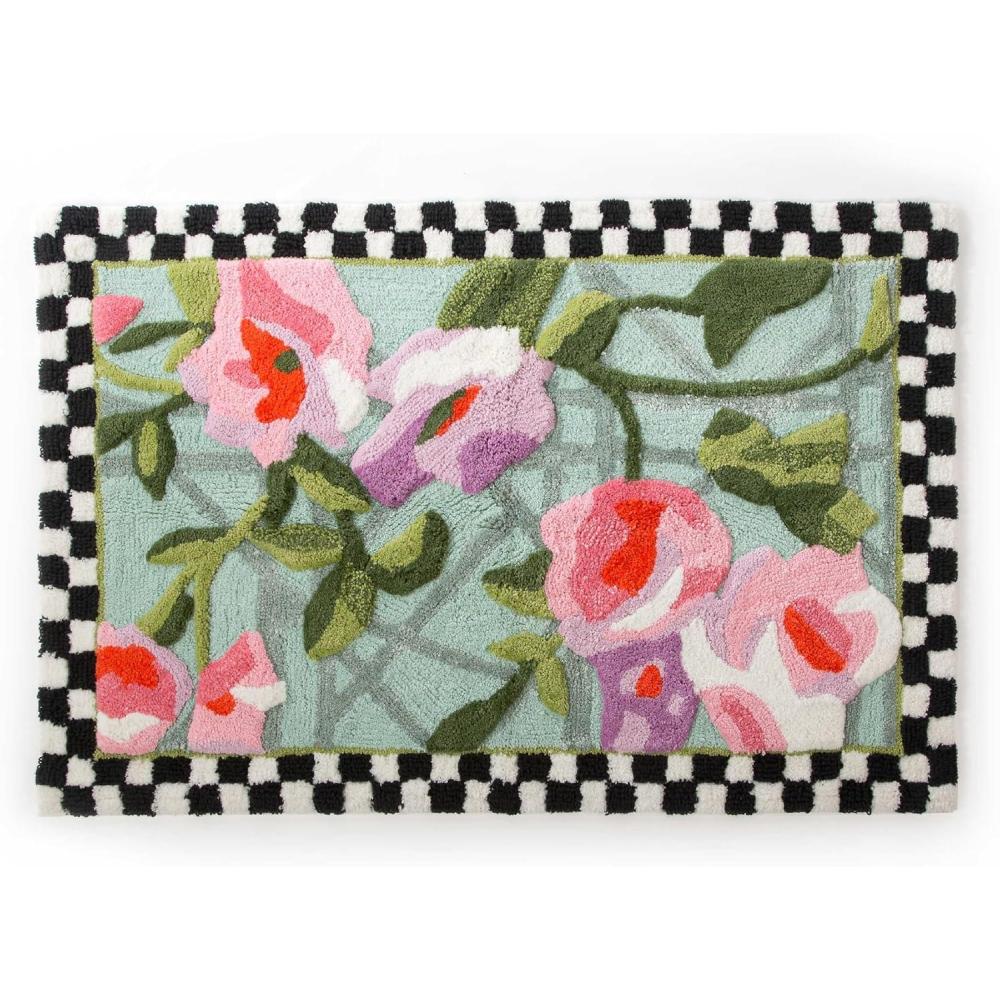 imageMACKENZIECHILDS Bath Rug Bath Mat for Bathroom Use Cotton Rug Chelsea Garden