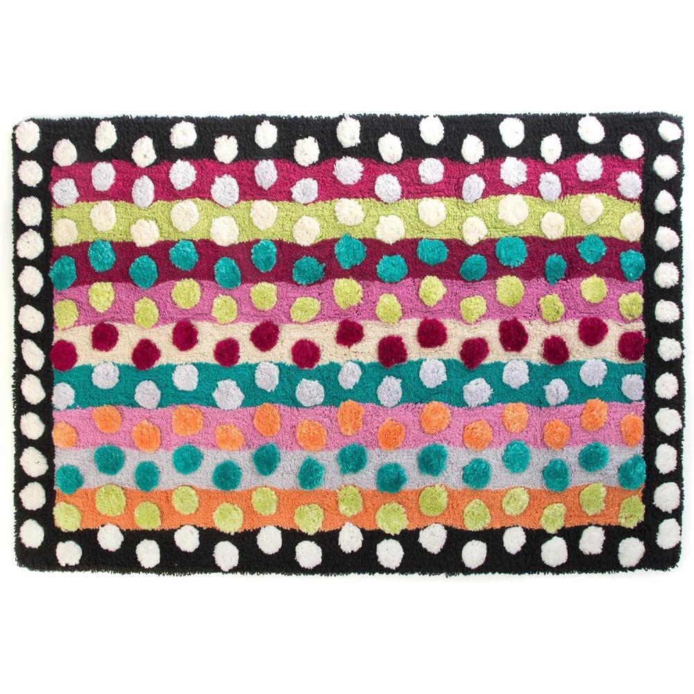 imageMACKENZIECHILDS Bath Rug Bath Mat for Bathroom Use Cotton Rug Ribbon ampamp DotRibbon  Dot