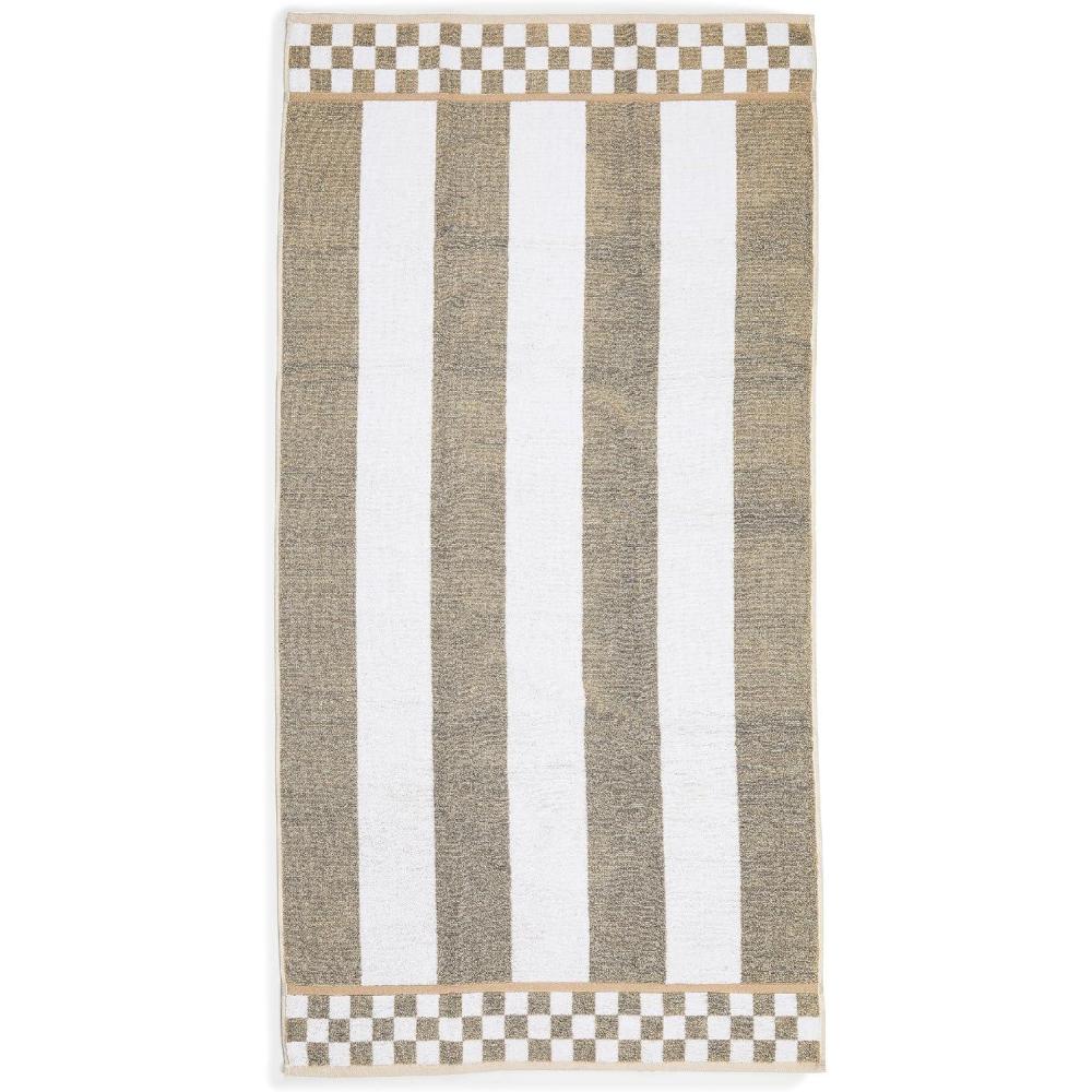 imageMACKENZIECHILDS Bath Towel Cute Decorative Bathroom Towel BlueandWhite Royal CheckMocha Stripe