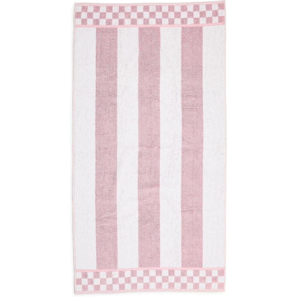 imageMACKENZIECHILDS Bath Towel Cute Decorative Bathroom Towel BlueandWhite Royal CheckRosy Stripe