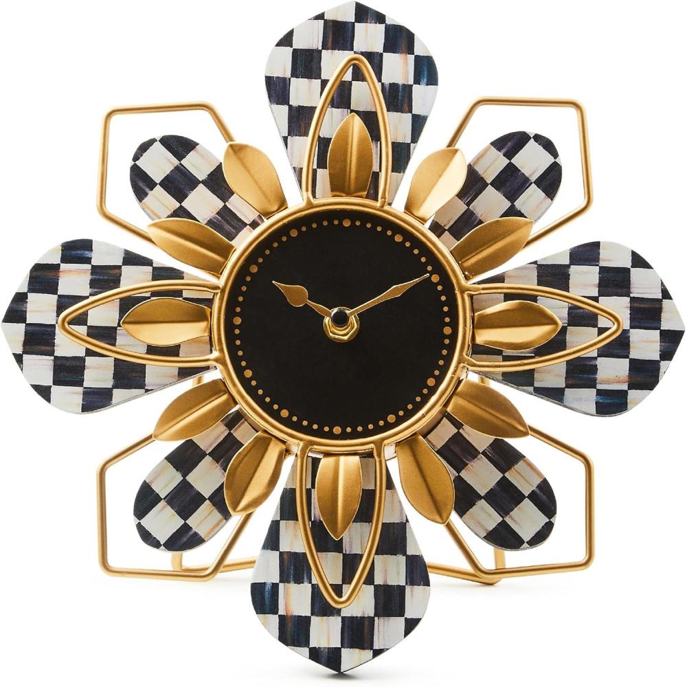 imageMACKENZIECHILDS Blooming Desk Clock Metal Clock for Table Decor