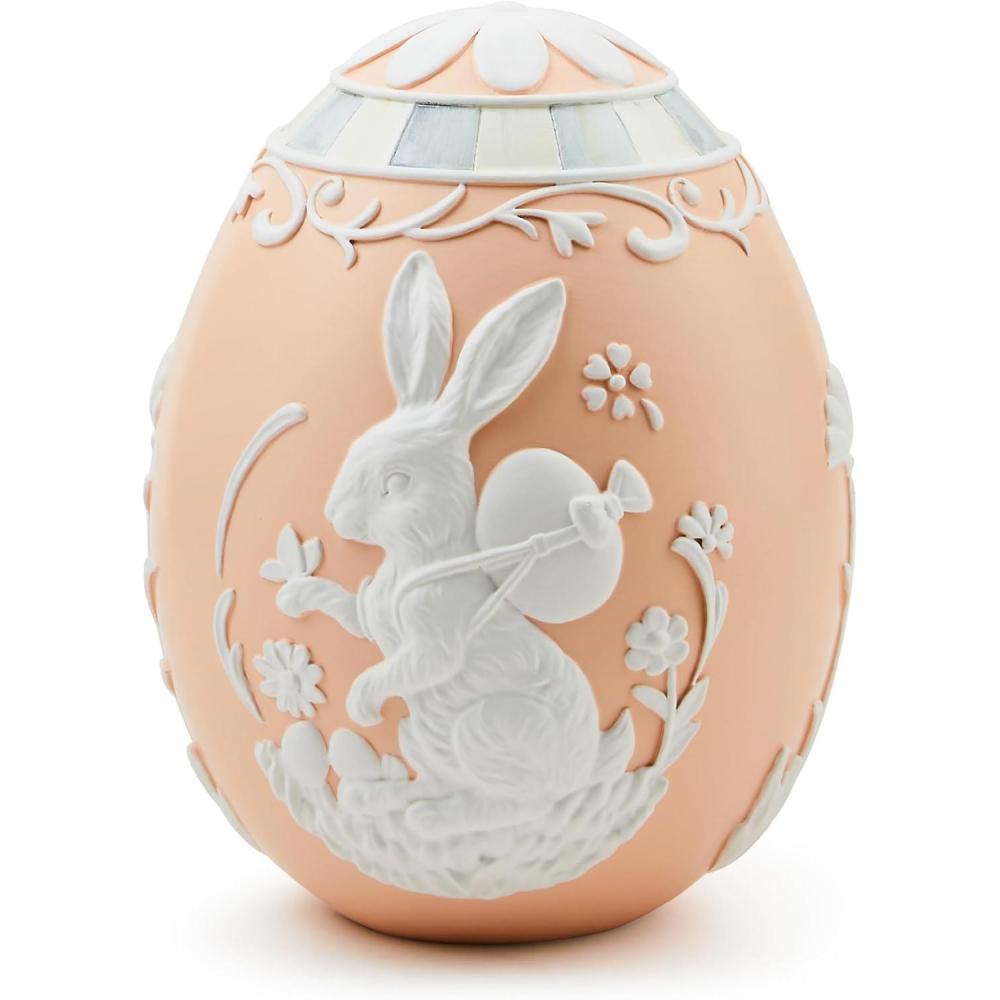 imageMACKENZIECHILDS Cameo Egg Spring and Easter Rabbit Decor SmallSmall