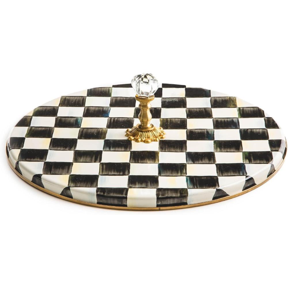 imageMACKENZIECHILDS Cheese Course Cute Cheese Board and Serving Board for Charcuterie BlueandWhite Royal CheckCourtly Check