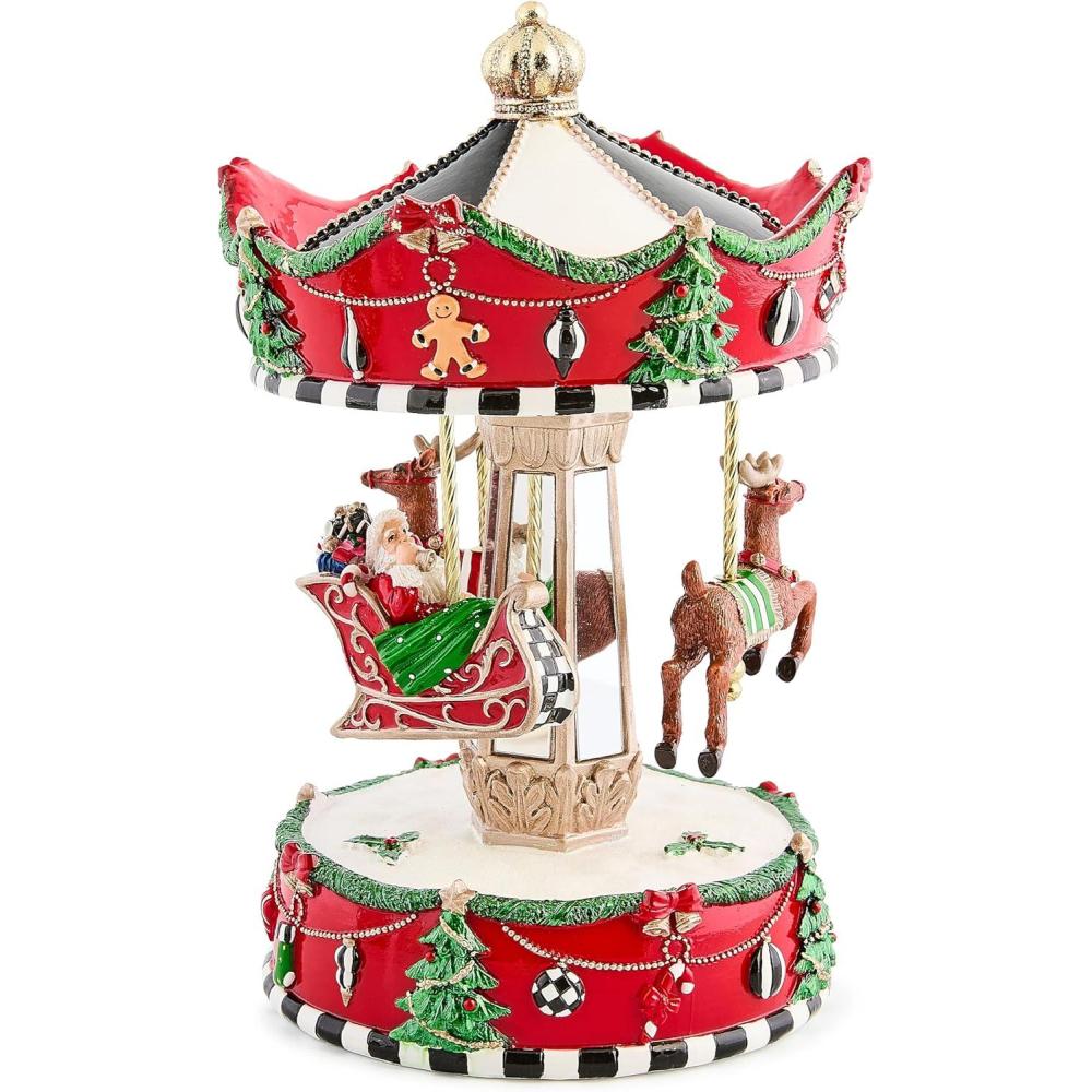 imageMACKENZIECHILDS Christmas Carousel Figurine Christmas Village or Christmas Table Decor