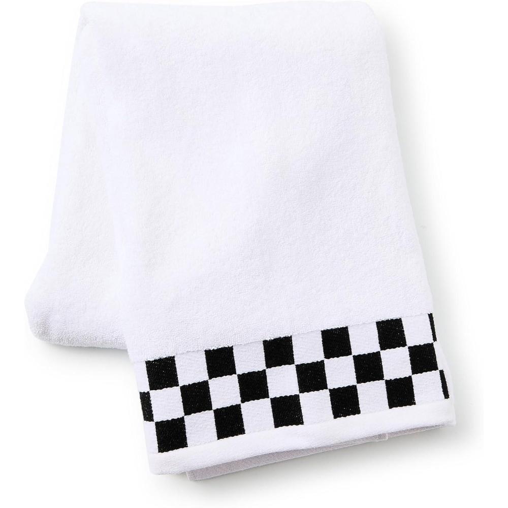 imageMACKENZIECHILDS Cotton Bath Towel Cute Decorative Bathroom Towel BrownandWhite Mocha Check BorderBlack Check Border