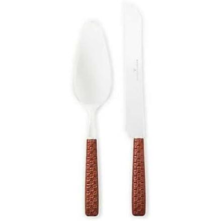 imageMACKENZIECHILDS Everyday CakeServing Set DishwasherSafe Cake Spatula and Knife LeatherLeather