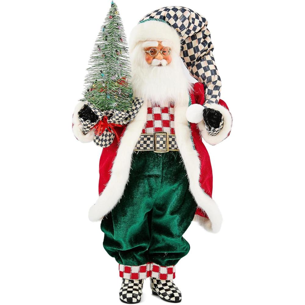 imageMACKENZIECHILDS Fabric Santa Unique Home Decor for The Christmas Season Check It OutCheck It Out