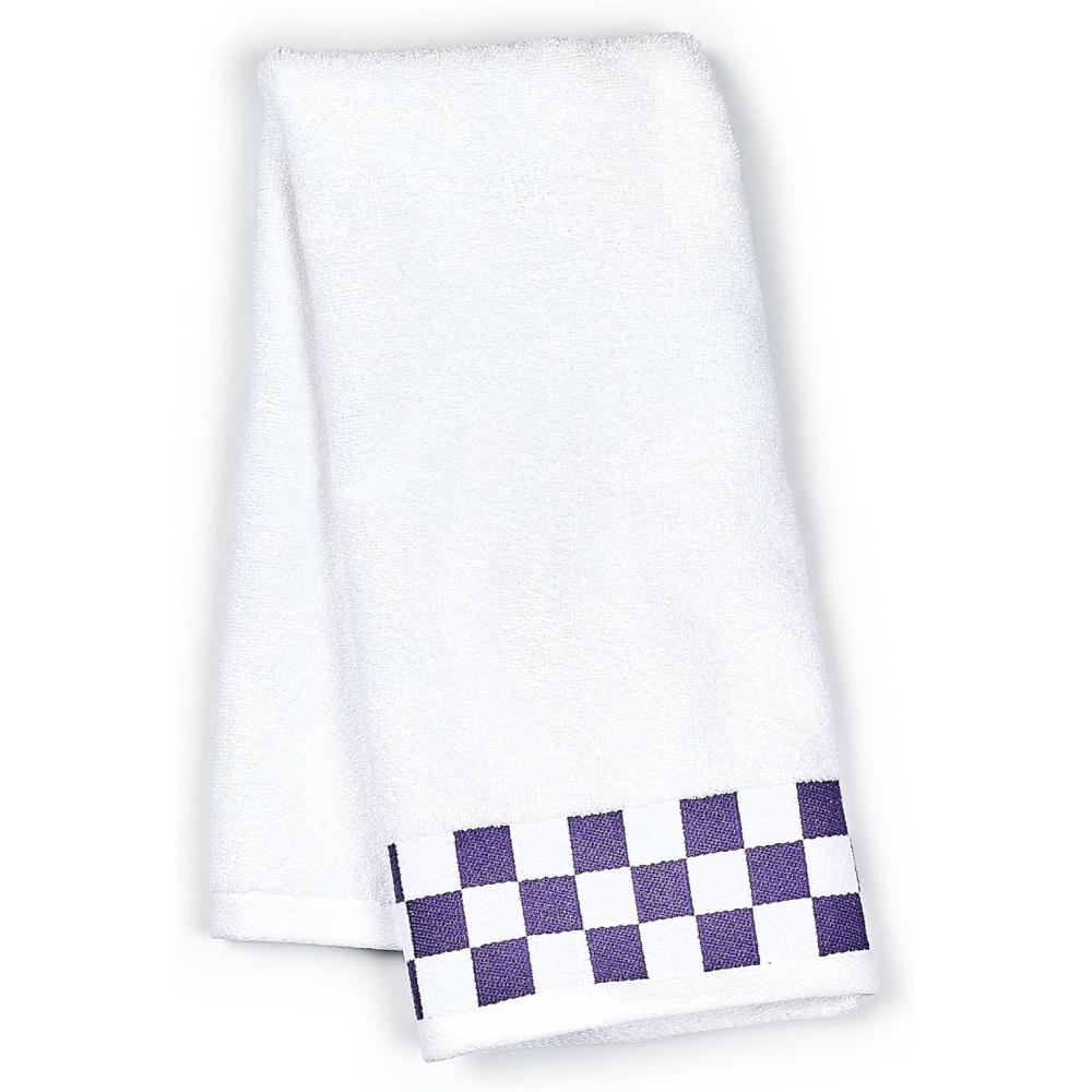 imageMACKENZIECHILDS Hand Towel Cute Decorative Hand Towel for Bathroom and Kitchen BlackandWhite Black Check BorderPlum Check Border