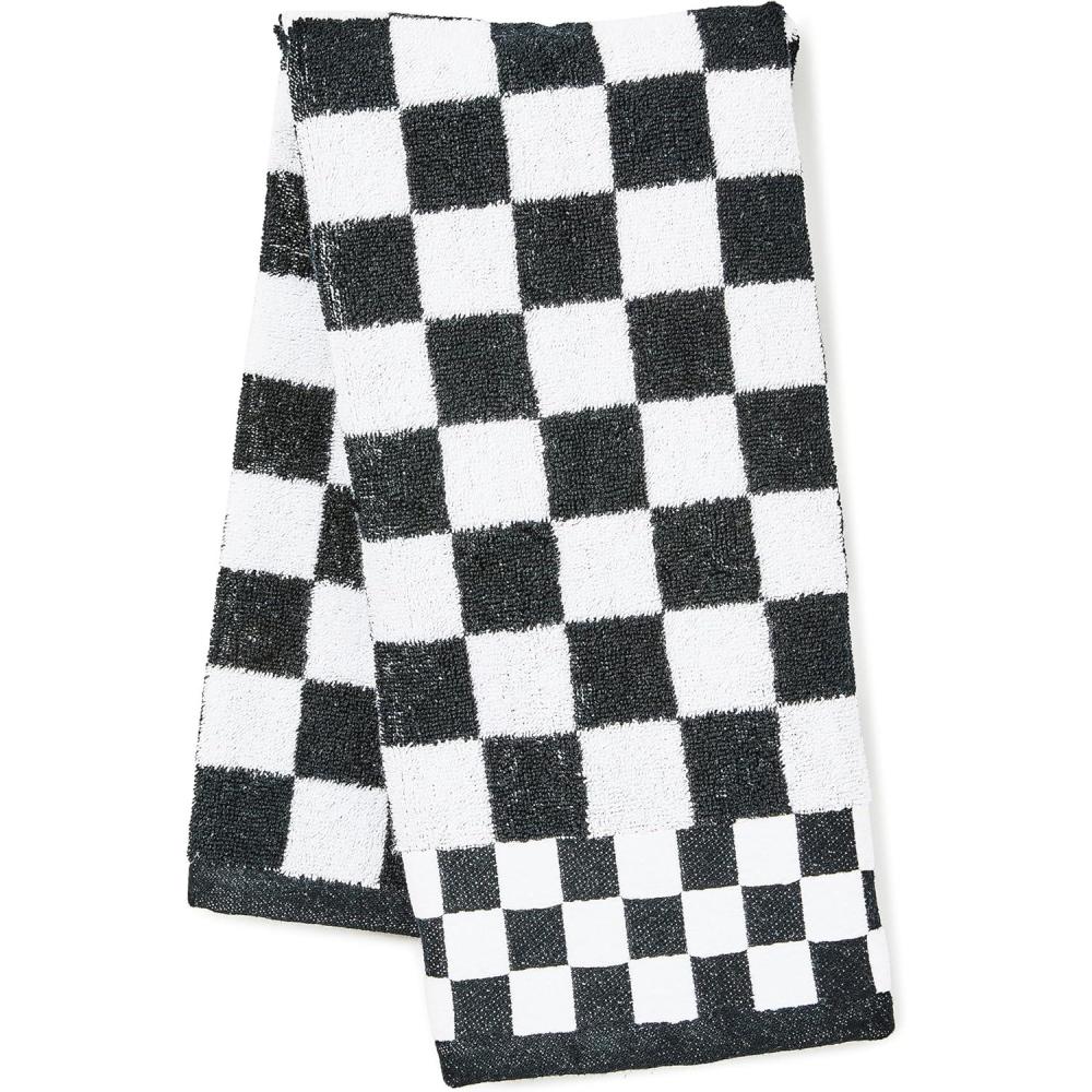 imageMACKENZIECHILDS Hand Towel Cute Decorative Hand Towel for Bathroom and Kitchen BlueandWhite Royal CheckBlack Check