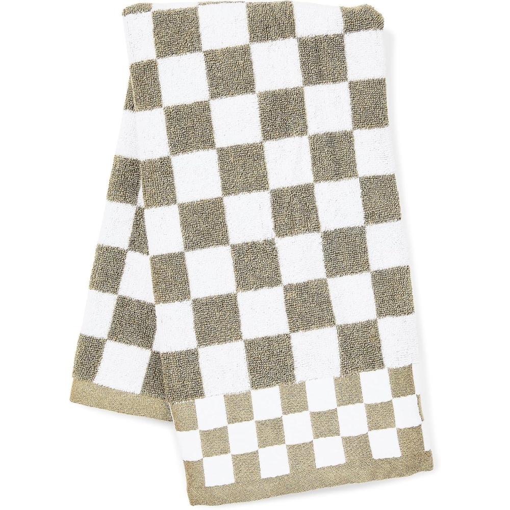 imageMACKENZIECHILDS Hand Towel Cute Decorative Hand Towel for Bathroom and Kitchen BlueandWhite Royal CheckMocha Check