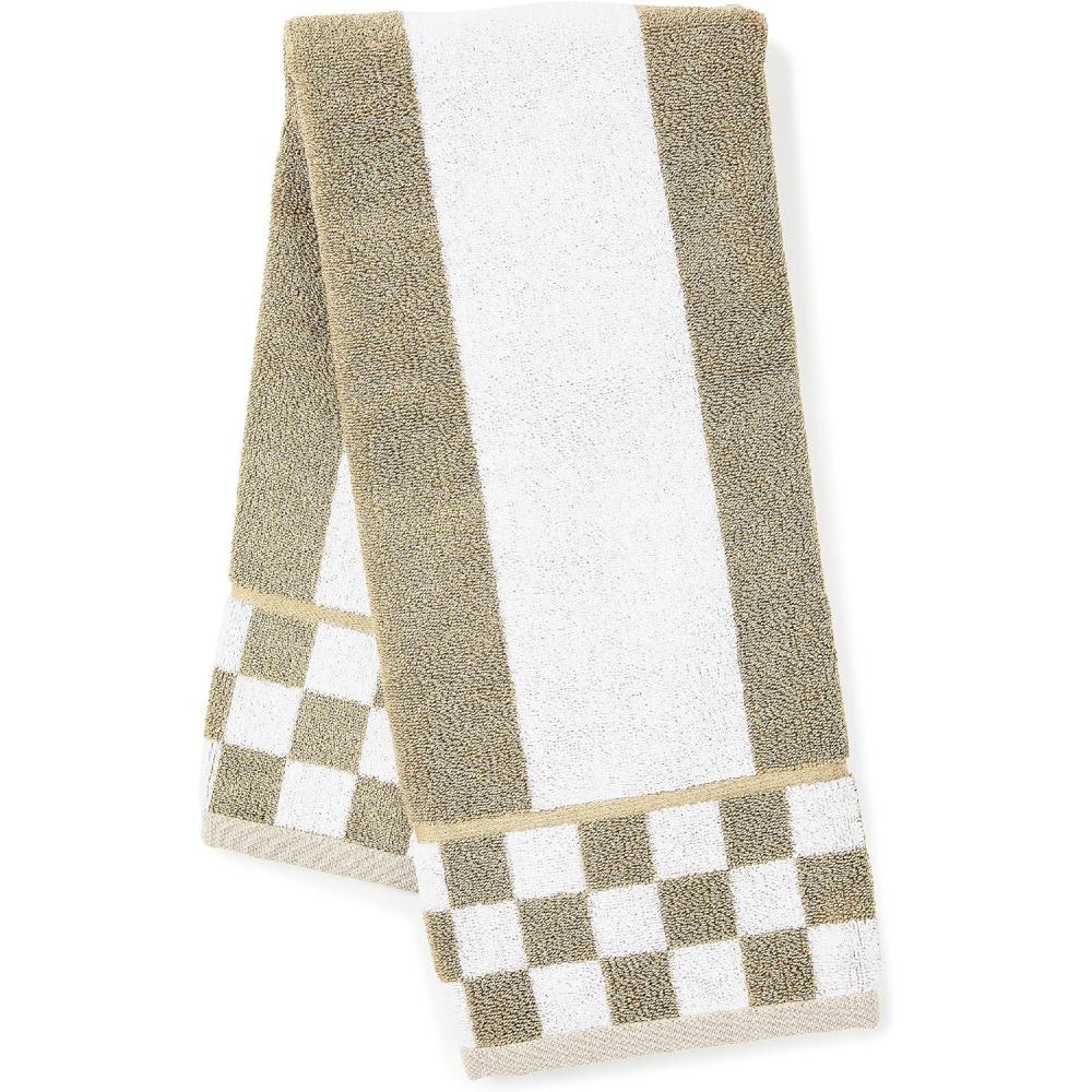 imageMACKENZIECHILDS Hand Towel Cute Decorative Hand Towel for Bathroom and Kitchen BlueandWhite Royal CheckMocha Stripe