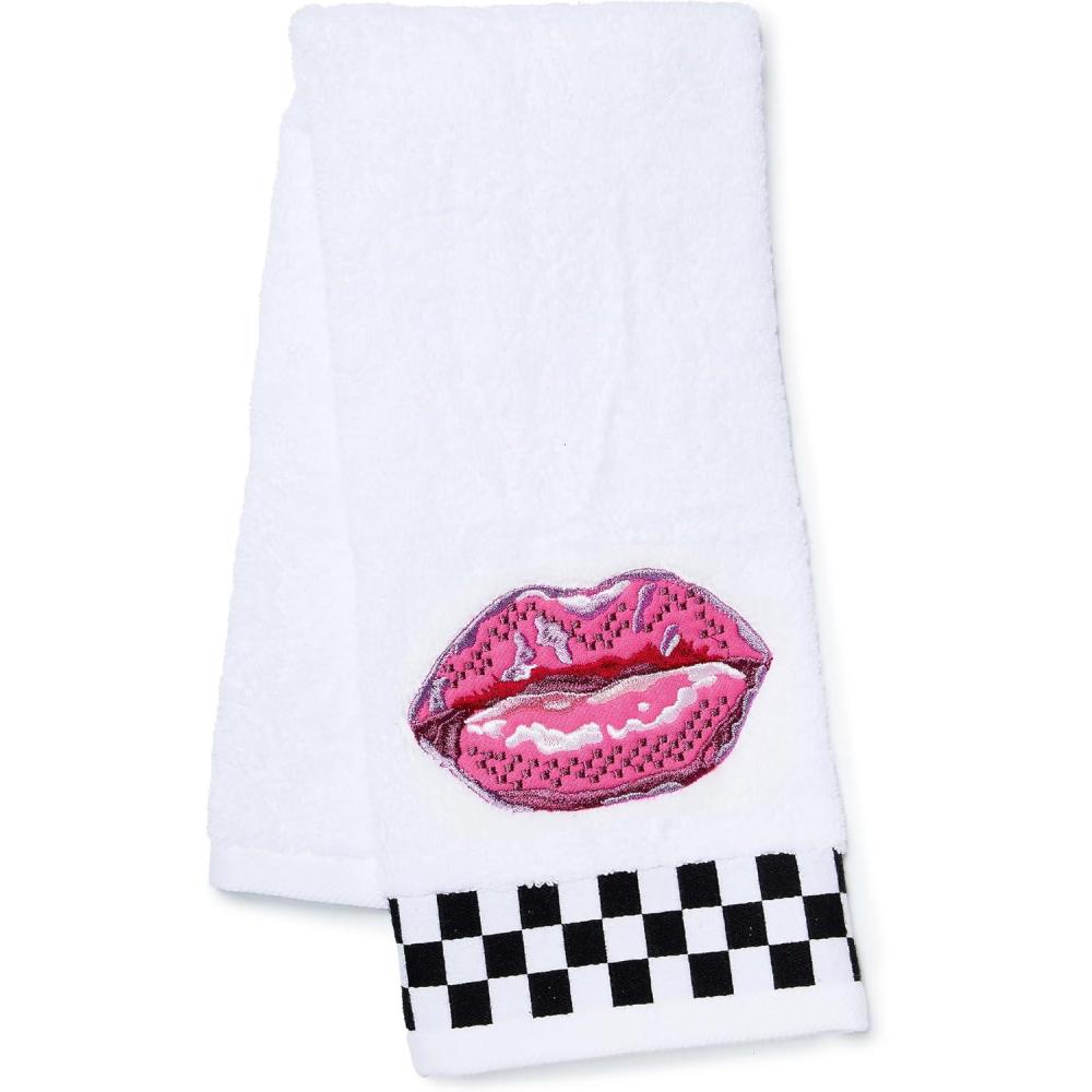 imageMACKENZIECHILDS Hand Towel Cute Decorative Hand Towel for Bathroom and Kitchen BlueandWhite Royal CheckPucker Up Check