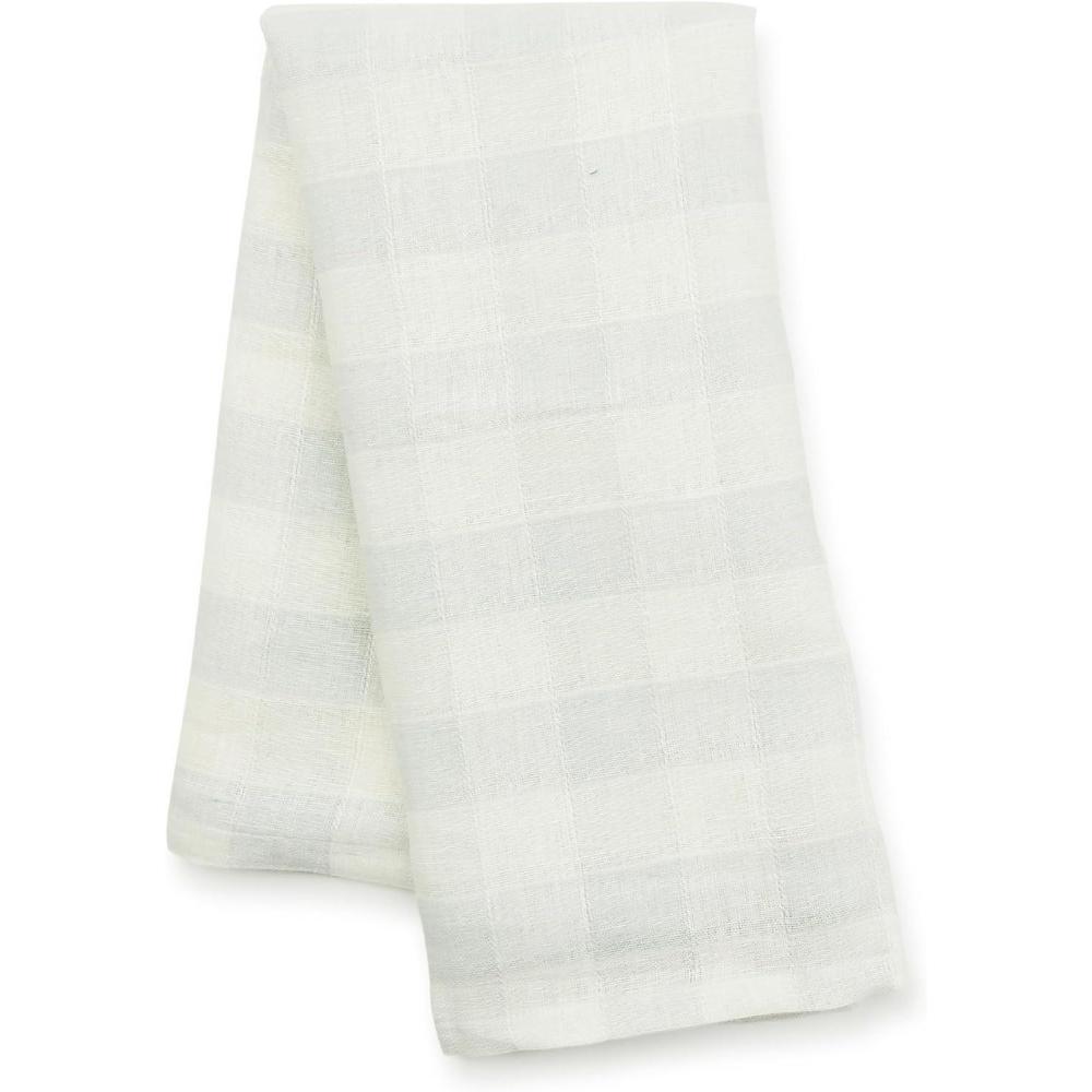 imageMACKENZIECHILDS Linen Dish Towel Decorative Kitchen Towel Tan CheckGrey Check