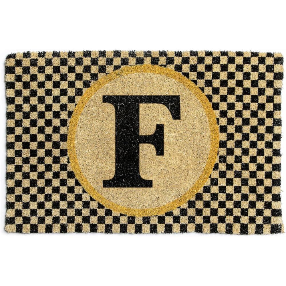 imageMACKENZIECHILDS Monogrammed Entrance Mat Monogram Welcome Mat IndoorOutdoor FrontDoor Mat DF