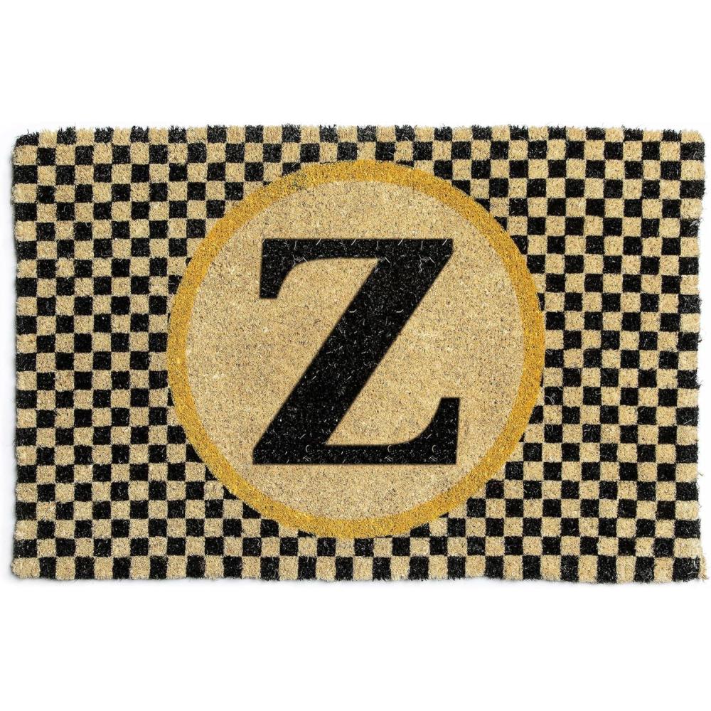 imageMACKENZIECHILDS Monogrammed Entrance Mat Monogram Welcome Mat IndoorOutdoor FrontDoor Mat DZ