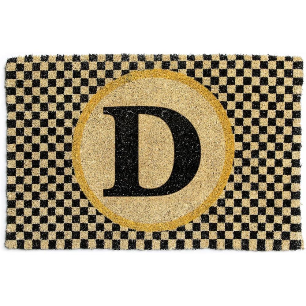 imageMACKENZIECHILDS Monogrammed Entrance Mat Monogram Welcome Mat IndoorOutdoor FrontDoor Mat YD
