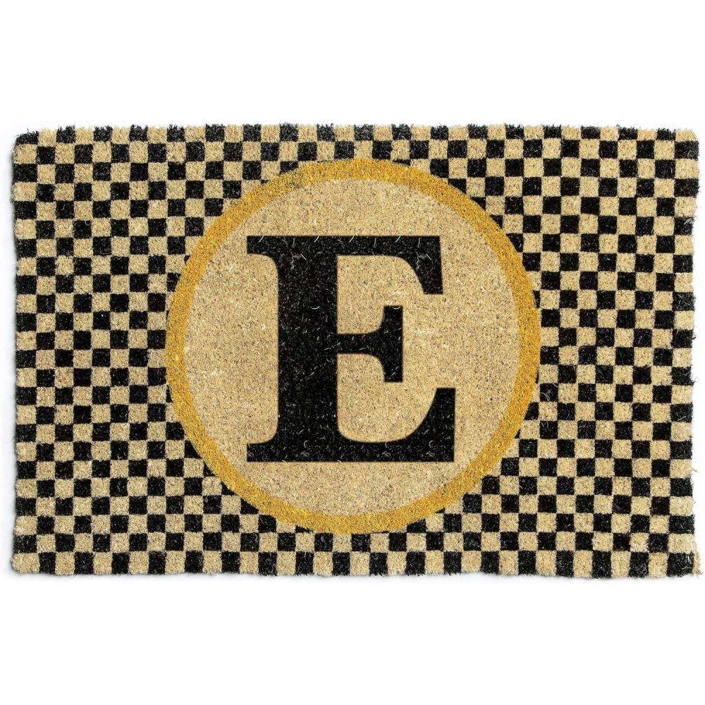 imageMACKENZIECHILDS Monogrammed Entrance Mat Monogram Welcome Mat IndoorOutdoor FrontDoor Mat YE