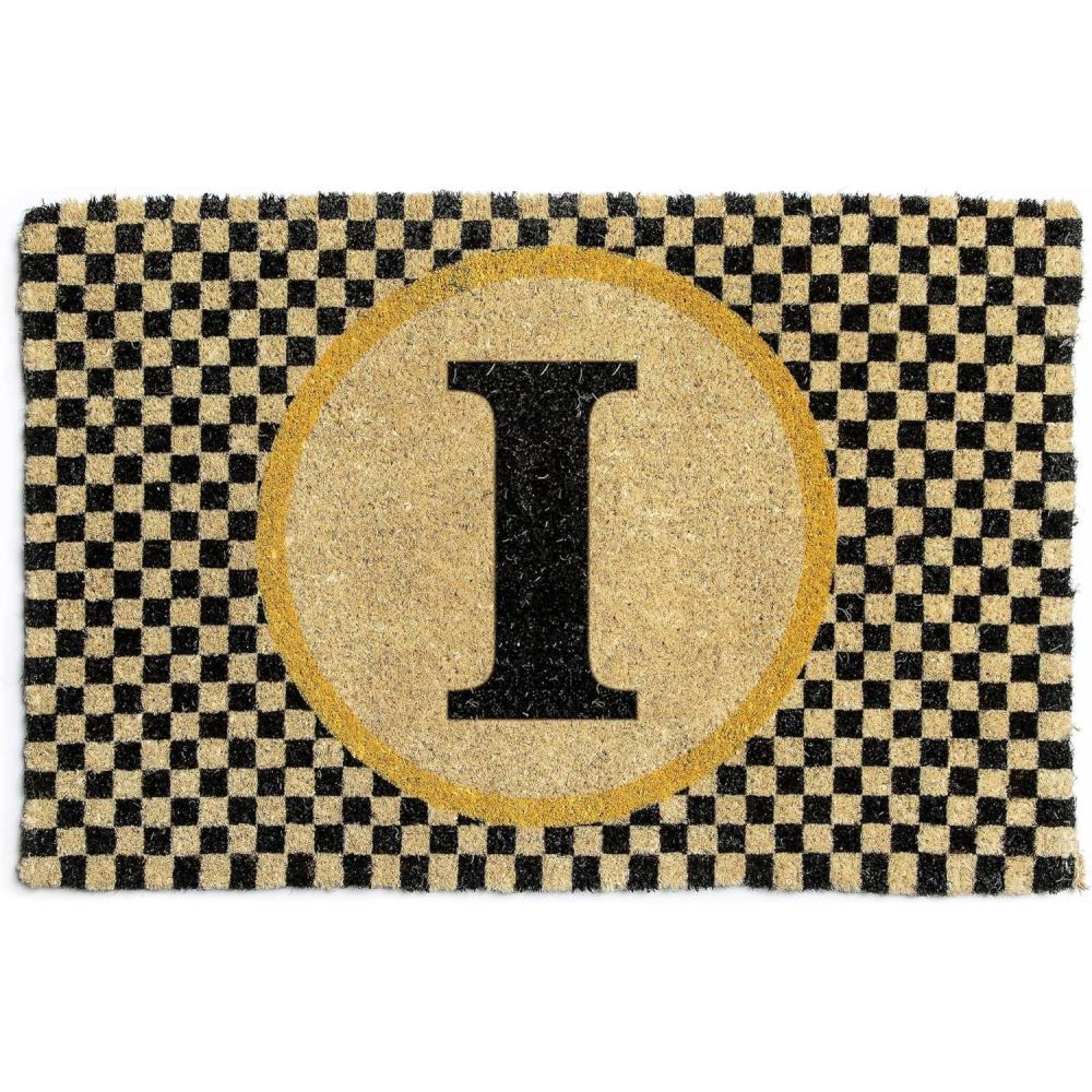 imageMACKENZIECHILDS Monogrammed Entrance Mat Monogram Welcome Mat IndoorOutdoor FrontDoor Mat YI