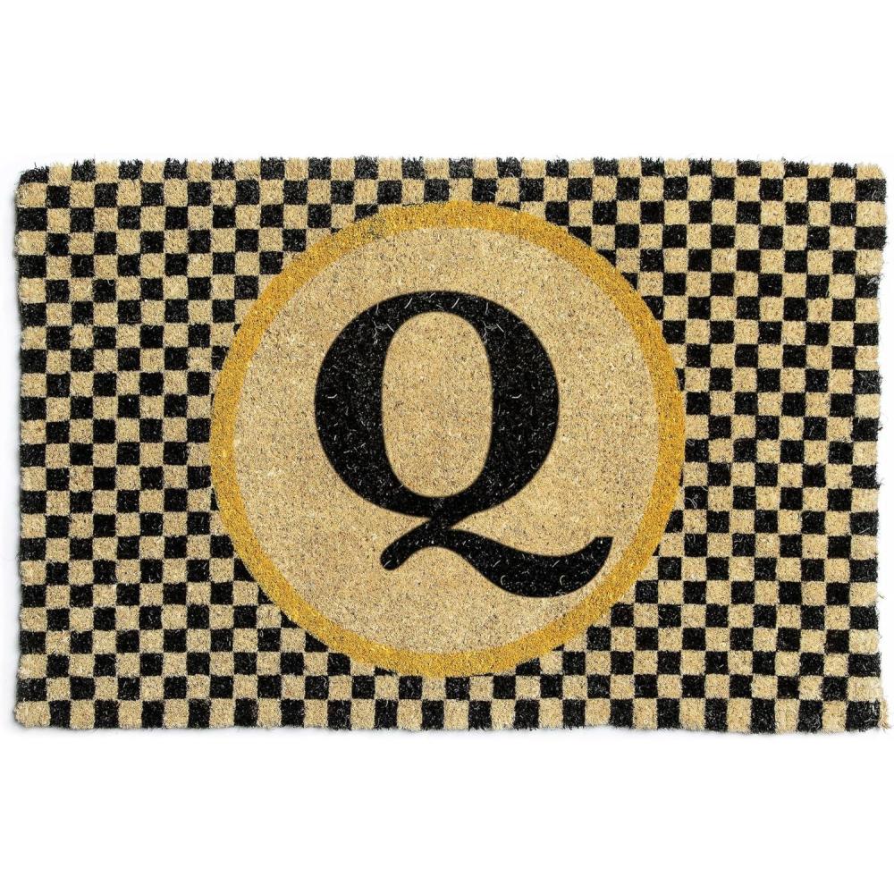 imageMACKENZIECHILDS Monogrammed Entrance Mat Monogram Welcome Mat IndoorOutdoor FrontDoor Mat YQ