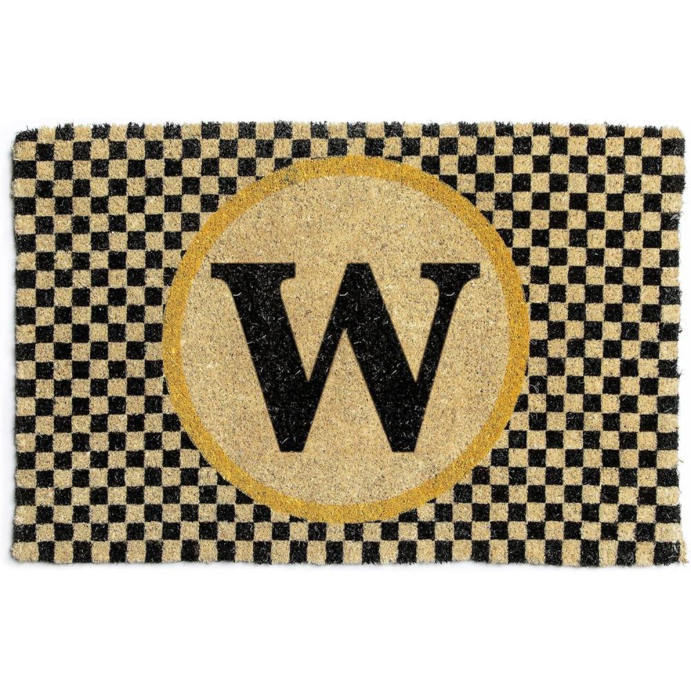 imageMACKENZIECHILDS Monogrammed Entrance Mat Monogram Welcome Mat IndoorOutdoor FrontDoor Mat YW