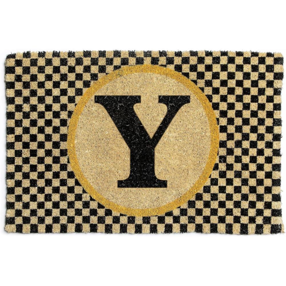 imageMACKENZIECHILDS Monogrammed Entrance Mat Monogram Welcome Mat IndoorOutdoor FrontDoor Mat YY