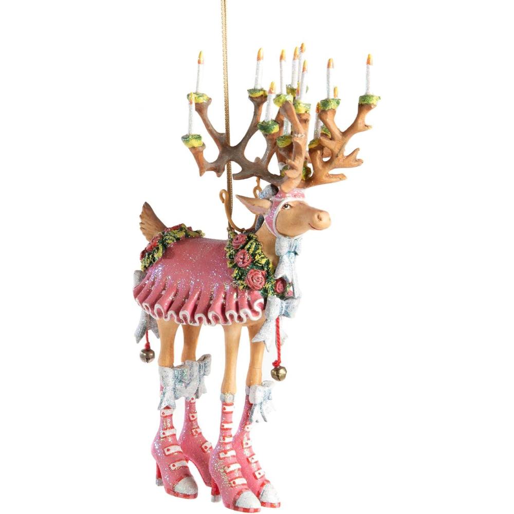 imageMACKENZIECHILDS Patience Brewster Dash Away Christmas Ornament Indoor Christmas Decorations for The Christmas Tree DasherDonna Reindeer