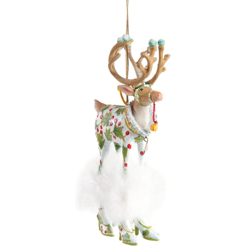 imageMACKENZIECHILDS Patience Brewster Dash Away Christmas Ornament Indoor Christmas Decorations for The Christmas Tree DasherVixen Reindeer