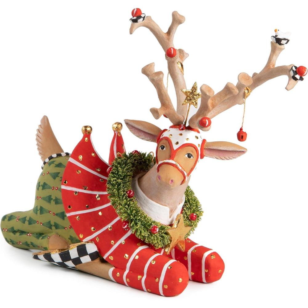 imageMACKENZIECHILDS Patience Brewster Dash Away Figurine Christmas Home Decor Mrs SantaPrancer Reindeer