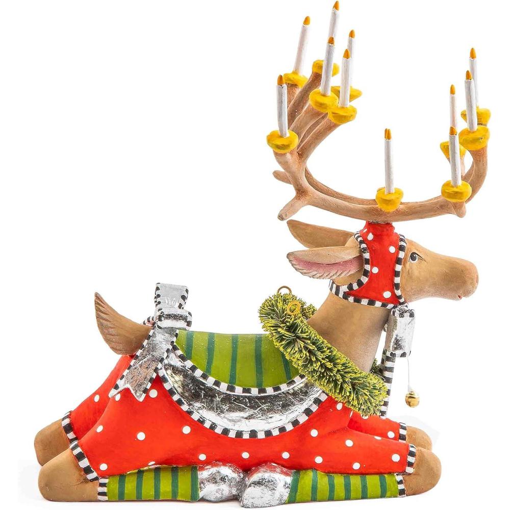 imageMACKENZIECHILDS Patience Brewster Dash Away Figurine Christmas Home Decor Mrs SantaSitting Dasher Reindeer