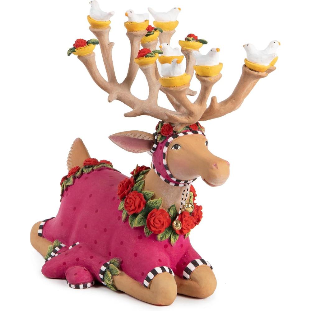 imageMACKENZIECHILDS Patience Brewster Dash Away Figurine Christmas Home Decor Mrs SantaSitting Donna Reindeer