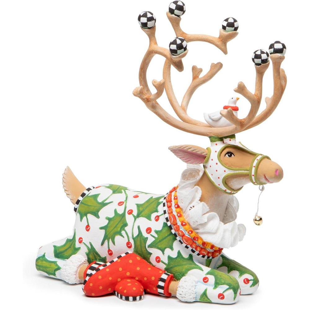 imageMACKENZIECHILDS Patience Brewster Dash Away Figurine Christmas Home Decor Mrs SantaSitting Vixen Reindeer