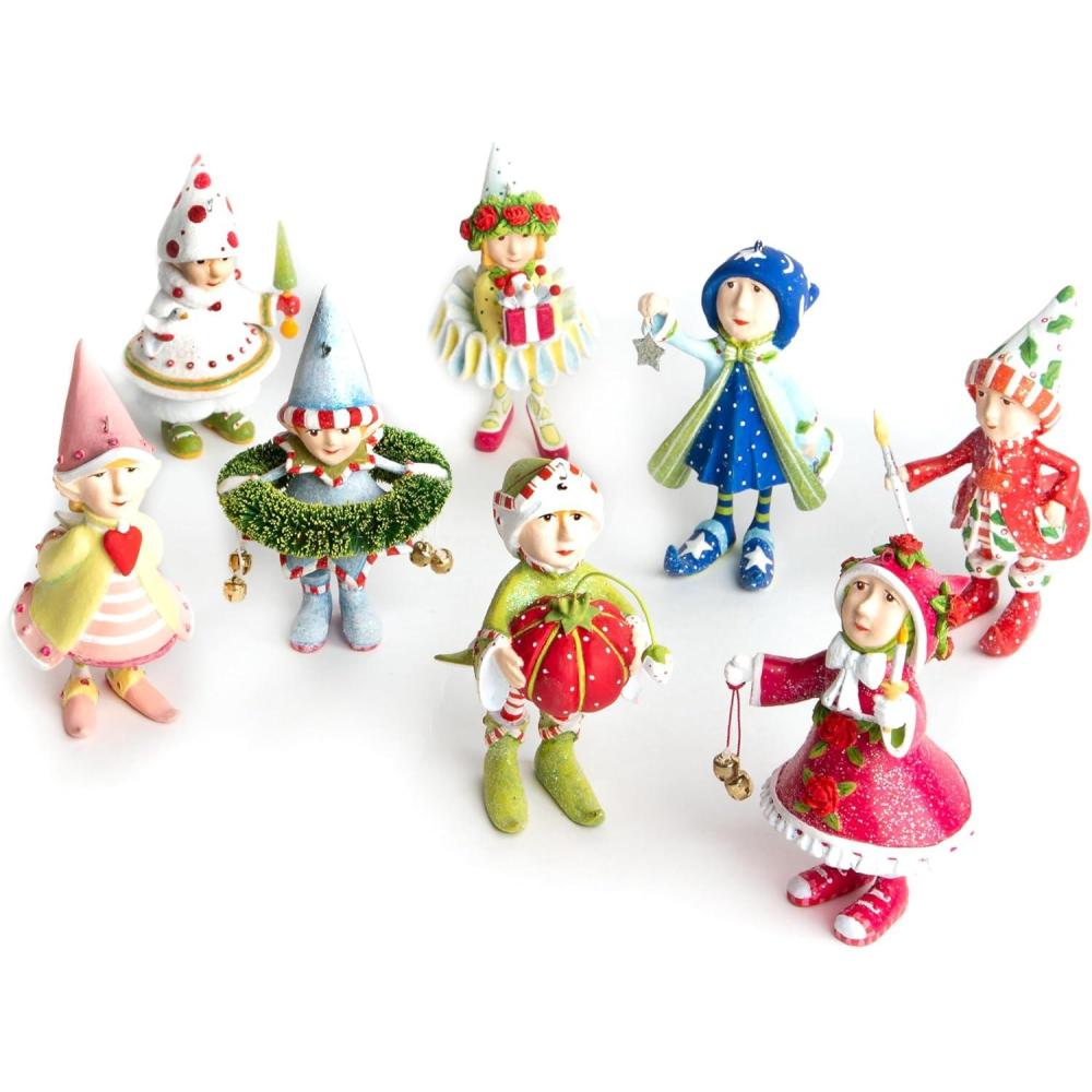 imageMACKENZIECHILDS Patience Brewster Mini Ornaments Set Mini Christmas Ornaments Dash Away Elves