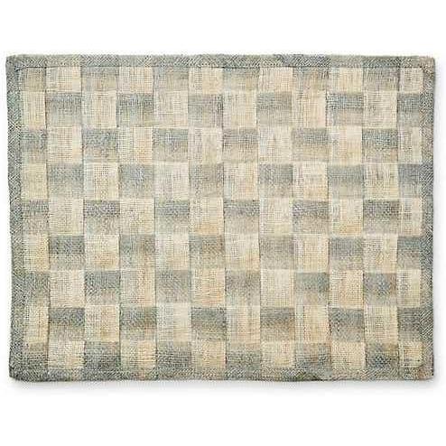 imageMACKENZIECHILDS Set of 4 Sinamay Placemats Durable Woven Table Mats BlackGray