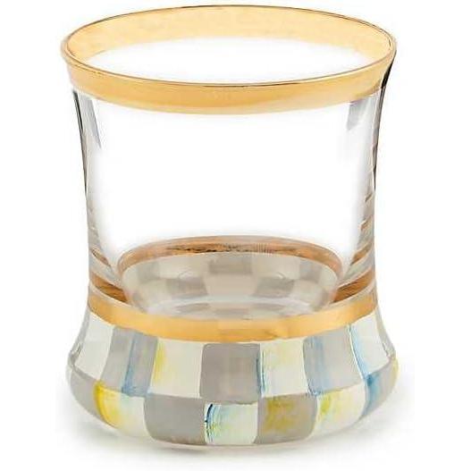 imageMACKENZIECHILDS Shot Glass Cute Shot Glass for Drinking or Decor 2 Ounces BlueandWhite Royal CheckSterling Check