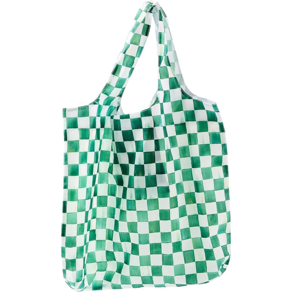 imageMACKENZIECHILDS ToGo Tote Cute Tote Bag for Work or HomeEmerald Check