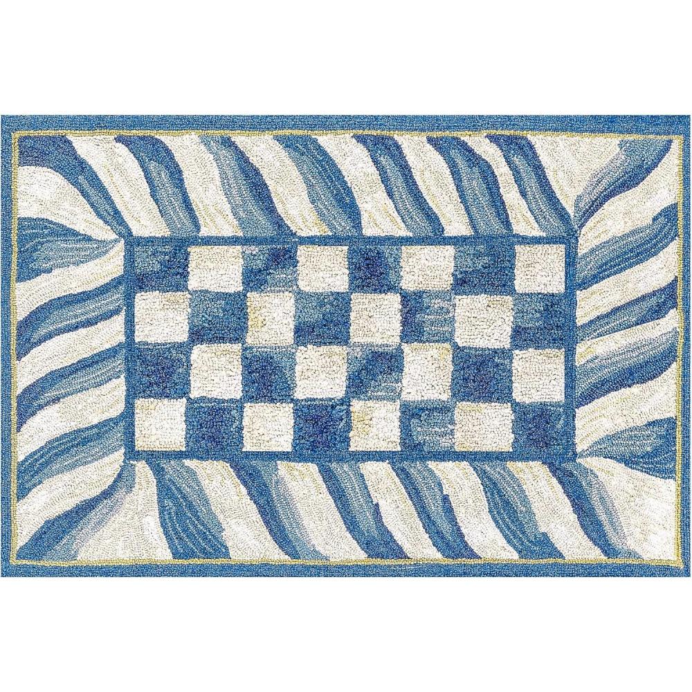 imageMACKENZIECHILDS Washable Rug Decorative Indoor Rug 2 x 3 Truly Royal CheckTruly Royal Check