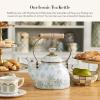 MACKENZIE-CHILDS 2-Quart Enamel Tea Kettle, Cute Tea Kettle for Stovetop, Queen Bee(Winter Palace)