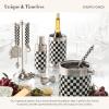 MACKENZIE-CHILDS 3260 20-Ounce Cocktail Shaker, Stainless-Steel Shaker Cup with Lid, Black-and-White Courtly Check(Courtly Check)