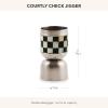 MACKENZIE-CHILDS 3260 Jigger, Metal Bar Tool, 1-Ounce and 1.5-Ounce Capacity, Black-and-White Courtly Check(Courtly Check)