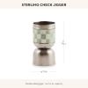 MACKENZIE-CHILDS 3260 Jigger, Metal Bar Tool, 1-Ounce and 1.5-Ounce Capacity, Black-and-White Courtly Check(Sterling Check)