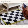 MACKENZIE-CHILDS Bath Rug, Bath Mat for Bathroom Use, Cotton Rug, Black-and-White Courtly Check(Black and White)