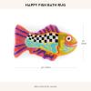 MACKENZIE-CHILDS Bath Rug, Bath Mat for Bathroom Use, Cotton Rug, Happy Fish