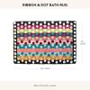 MACKENZIE-CHILDS Bath Rug, Bath Mat for Bathroom Use, Cotton Rug, Ribbon & Dot(Ribbon & Dot)