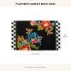 MACKENZIE-CHILDS Bath Rug, Bath Mat for Bathroom Use, Cotton Rug, White Flower Market(Flower Market Black)